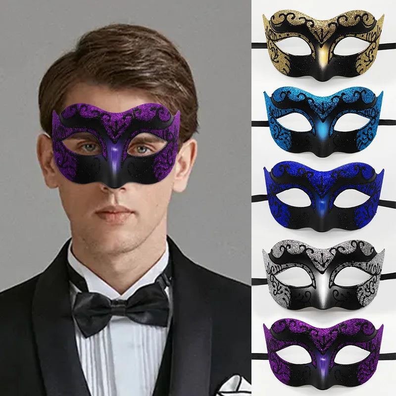 Glitter Half Face Masquerade Mask Woman Men Venice Mask Halloween Costume Accessories For Cosplay Party Oasis Select