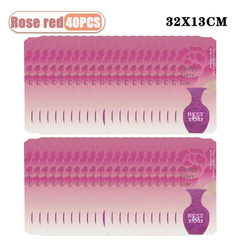 Simple Elegant Valentine Flower Bouquet Box Foldable Handheld Design Easy Carry Gift for Home Party Wedding Celebration Romance Oasis Select Rose red-40PCS