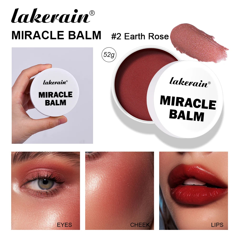 3 In 1 Solid Pearl Blush Cream Monochrome Woman Blush Paste Cheek Ulti-purpose For Eyes Lips Makeup Blush Stick Korean Cosmetics Oasis Select Earth Rose