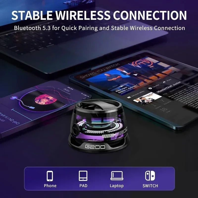 Portable Bluetooth Speaker Magnetic Mini Sound Box G200 with RGB Light Bluetooth Wireless Outdoor Speaker for Travel Must Have Oasis Select