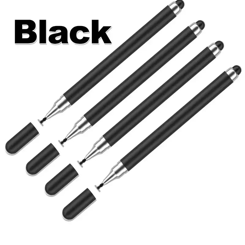 Universal 2 in 1 Stylus Pen for Smart Phone Tablet Drawing Capacitive Pencil Android Screen Touch Pen For iPhone Samsung Oasis Select 4pcs Black