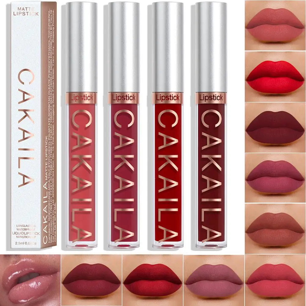 CAKAILA Nude Liquid Lipstick Set Velvet Matte Lip Gloss Sexy Red Lipstick Nude Women Long Lasting Waterproof Lipstick Cosmetic Oasis Select