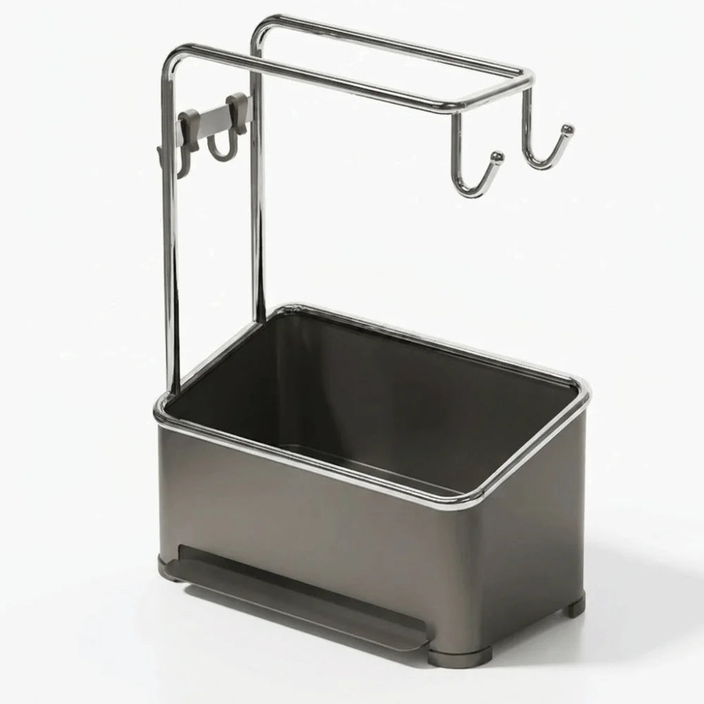 Gunmetal Gray Stainless Steel Kitchen Sink Organizer Rack