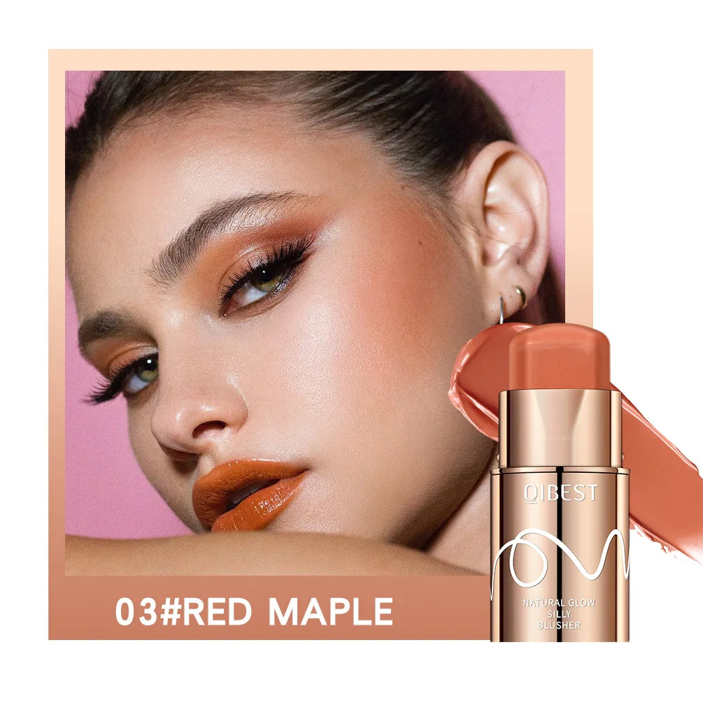 QiBest Cream Blush Stick – 6 Colors, Waterproof, 3-in-1