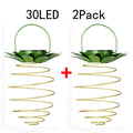 Solar Lamps Pineapple Iron Art Lanterns Led Copper Wire Light Strings Outdoor Waterproof Garden Decorative Hanging Lamps Oasis Select 30LEDx2