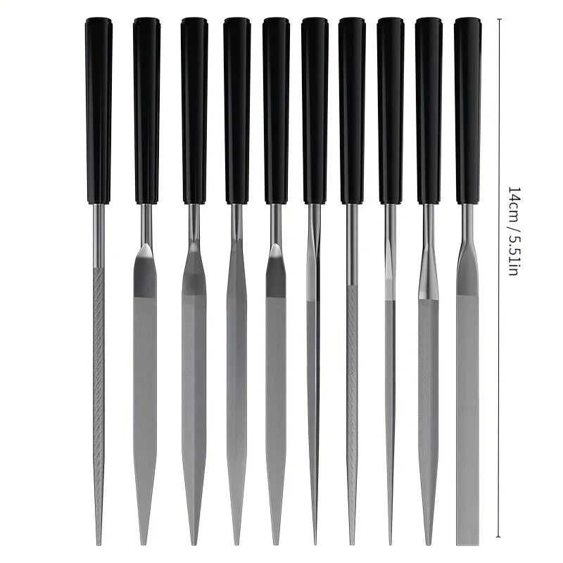 10pcs/set Metal Needle File Set Wood Rasp Metal Polishing Hand FileTools Steel Rasp Needl Filing For Metal Glass Stone Wood Oasis Select