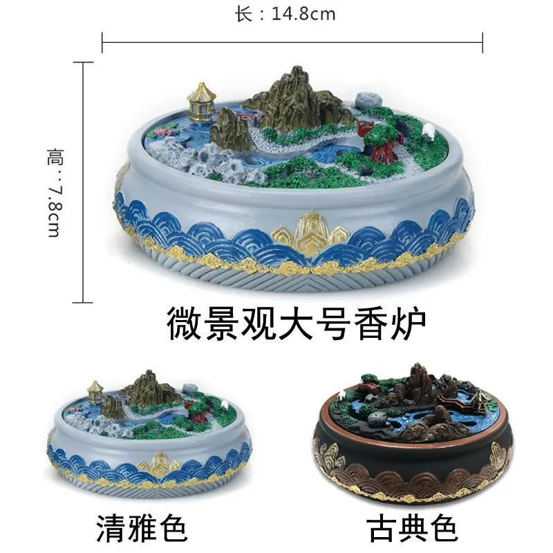 Micro Landscape Mosquito Incense Burner Mosquito Repellent Wormwood Incense Burner Household Deodorant Creative Decoration Oasis Select