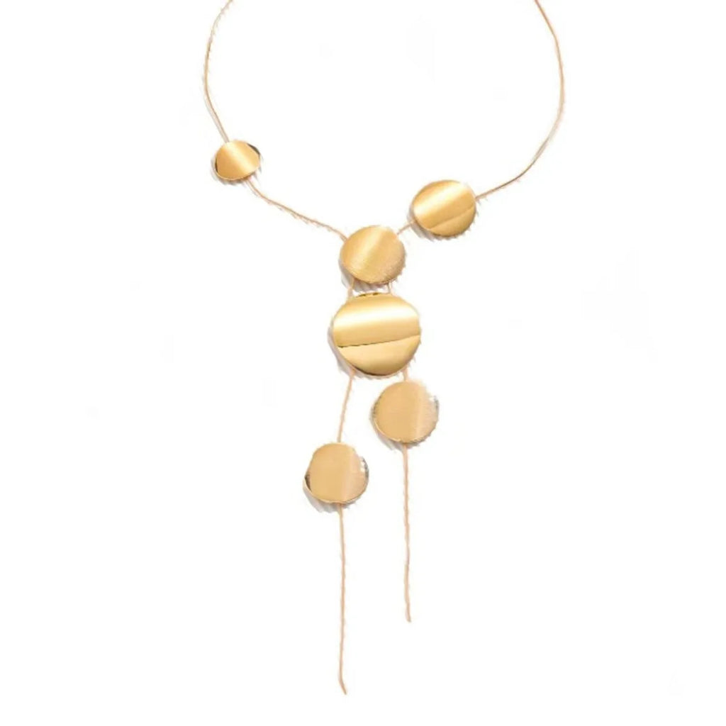 Fashion in Europe and The United States Temperament Large Round Piece Long Necklace Women's Personality Simple Collarbone Chain Oasis Select