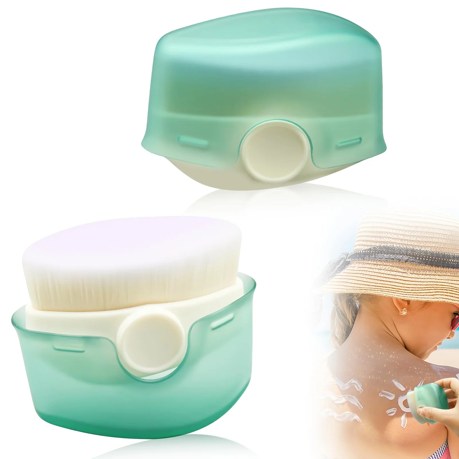 Sunscreen Application Brushes with Protective Cover,Designed for Applying Sunblock Lotion,Ideal for Outdoor Travel And Beach Use Oasis Select