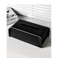 Modern Woven Leather Tissue Box Napkin Case Luxury Tissue Paper Holder Desktop Coffee Table Tissue Box Livingroom Decoration Oasis Select black