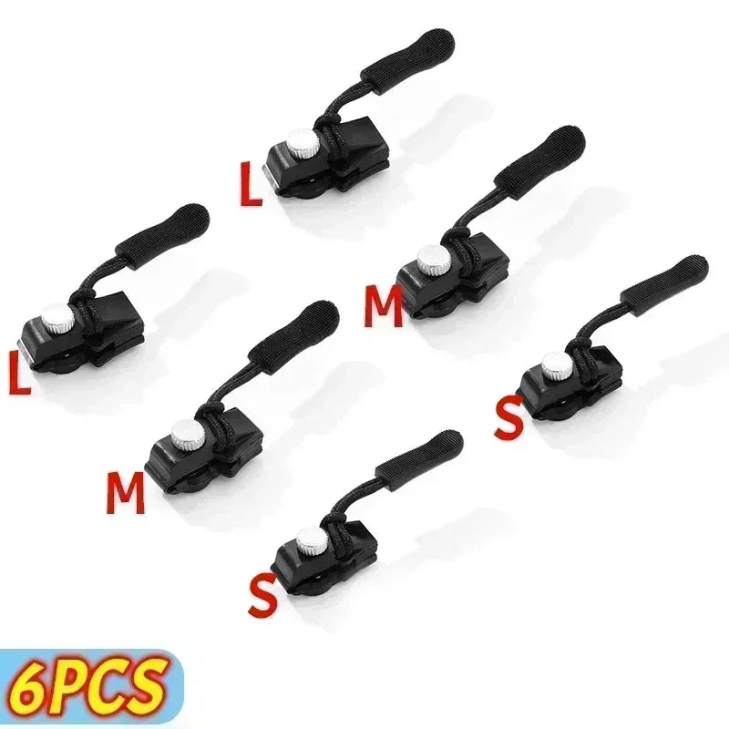 2-6pcs 3 Different Size Zipper Repair Kit Universal Instant Fix Zip Replacement Zip Slider Teeth Rescue Zipper For Tailor Tool Oasis Select 6pcs