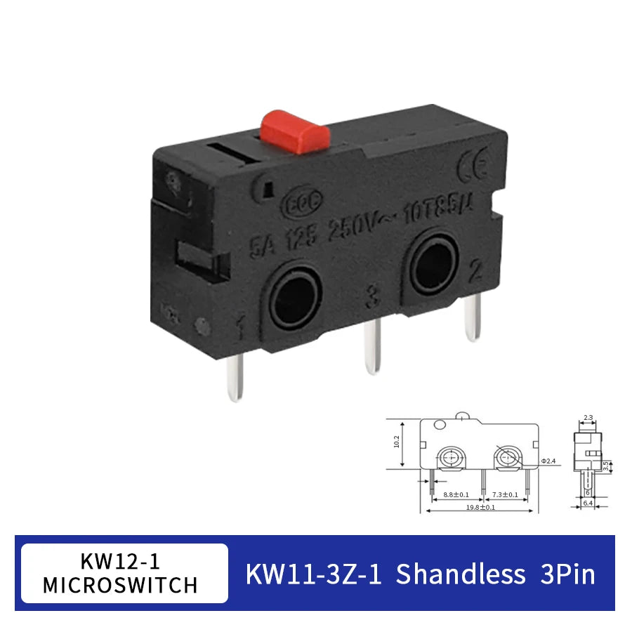 KW11-3Z Micro Limit Switch 3-Pin NO/NC 5A 125/250VAC | 10/20 Pack Micro Limit Switch Oasis Select KW11-3Z-1 20PCS