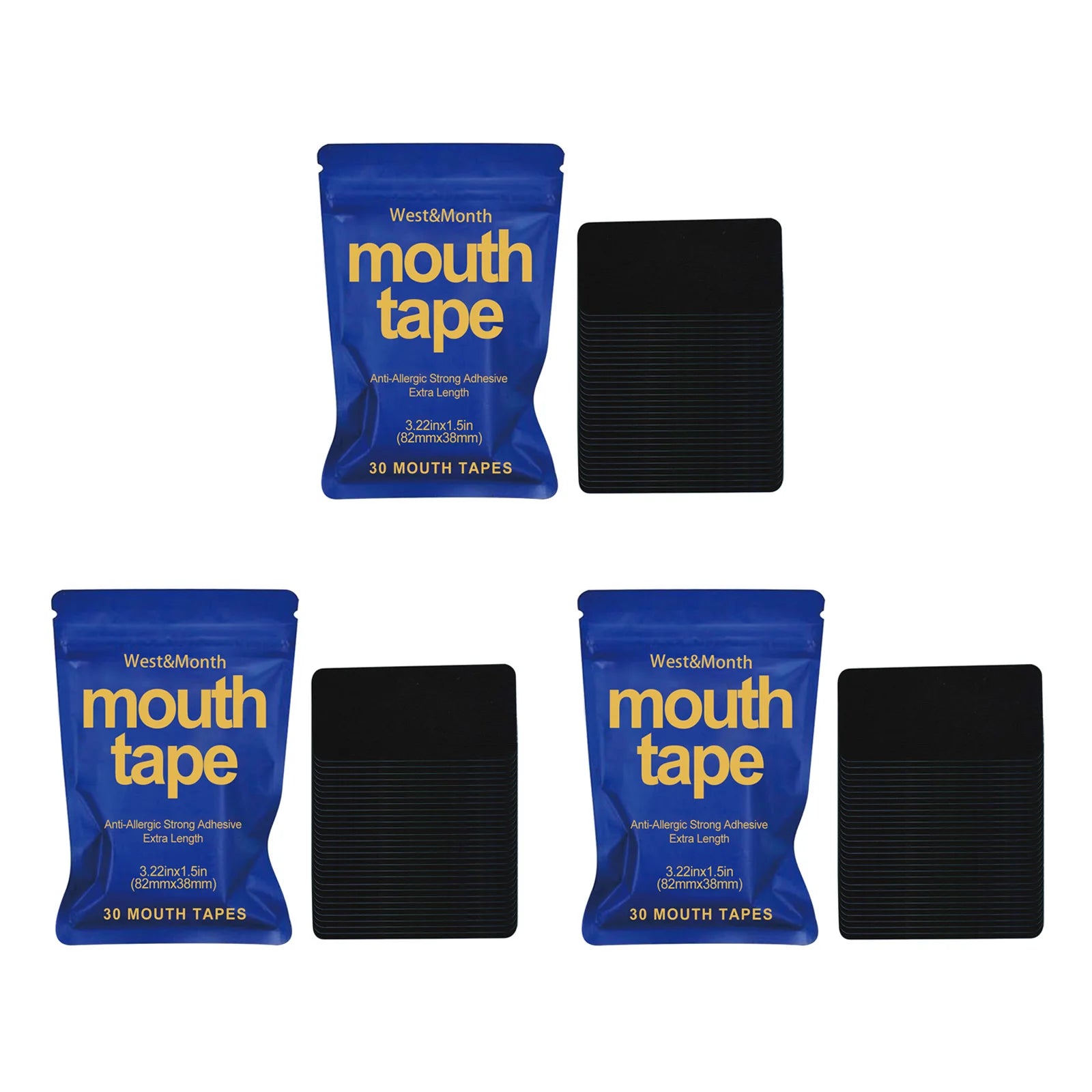Anti Snoring Mouth Tape Breathing Correction Sleeping Keep Mouth Close Stop Snoring Aid Reduce Dry Mouth Promote Nose Breathing Oasis Select 3 x 30pcs Boxed