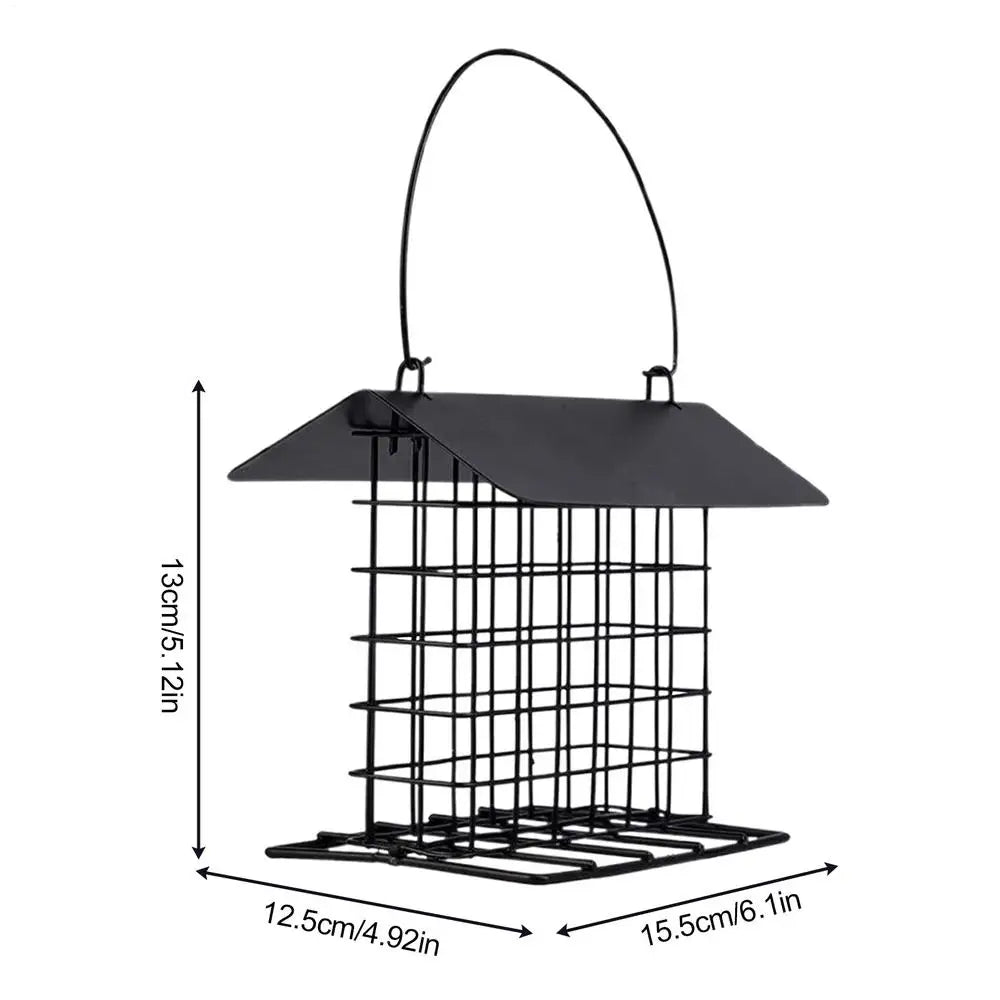 Hanging bird feeder Suet Cakes Cage Bird Feeder washable and reusable feeder wild bird feeder squirrel-proof and weatherproof Oasis Select Black