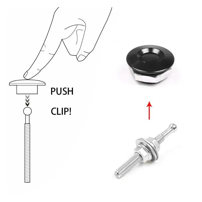 Universal 30mm Push Button Bonnet Hood Pin Lock Clip Kit Quick Latch Release Engine Bonnet Lock Exterior Parts Articles Oasis Select