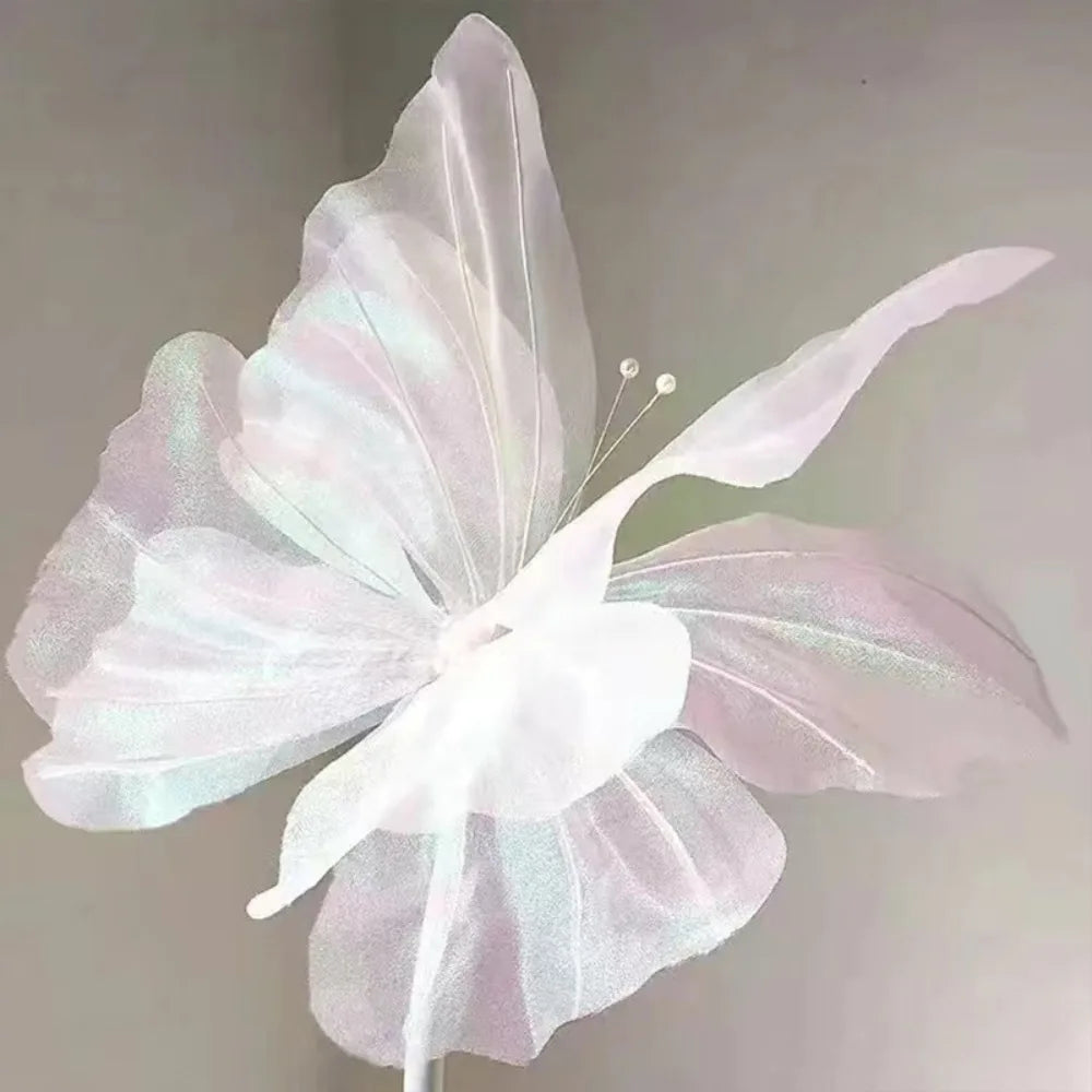 NEW Silk Artificial Butterfly Flowers Colorful Artificial Flowers Flower Head 50cm Giant Butterfly Branch Road Oasis Select