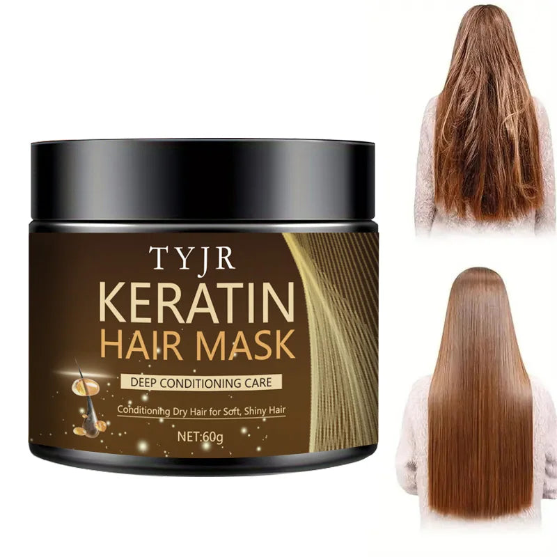 Keratine Magical Hair Mask Protein Straighten Repair Dry Frizzy Damaged Cream Pro Soft Smooth Shiny Deep Moisturizing Care 60g Oasis Select