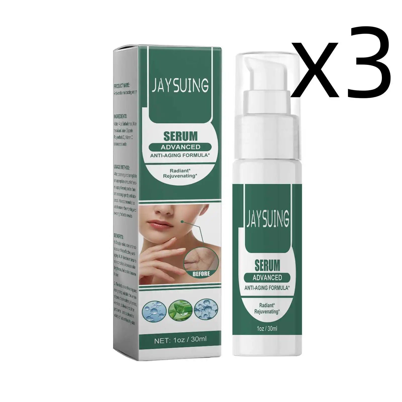 Jaysuing Face Essence – Pore Firming, Brightening & Anti-Aging Face Serum Essence Oasis Select 3x30ml