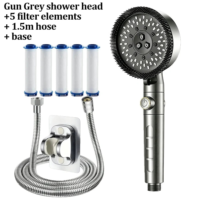 5-Mode High Pressure Handheld Shower Head with SPA Filter