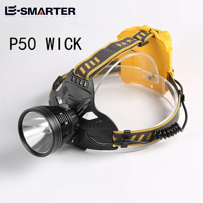 Long Shot Outdoor Headlamp with P70 LED Cree Super Bright Headlight with Three 18650 Batteries Better for Camping Fishing Oasis Select W644 P50