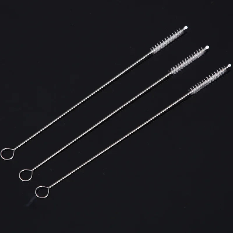 5/10PCs stainless soft hair suction glass tube cleaner brushes tools fish tank straw bottle cleaning brush long straw brush Oasis Select