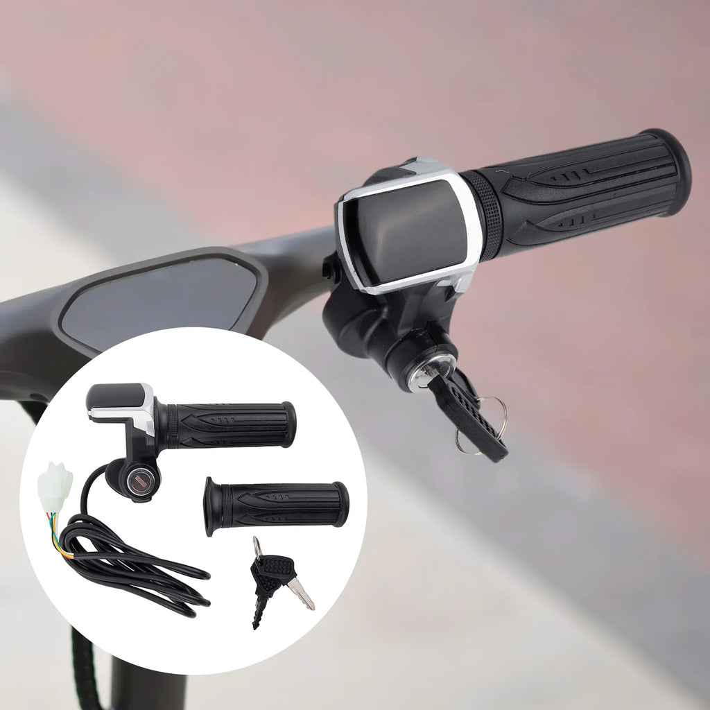 Throttle Assembly for Electric Bikes Integrated LCD Screen Compatible with Standard Voltage Systems of 24/36 Volts Oasis Select