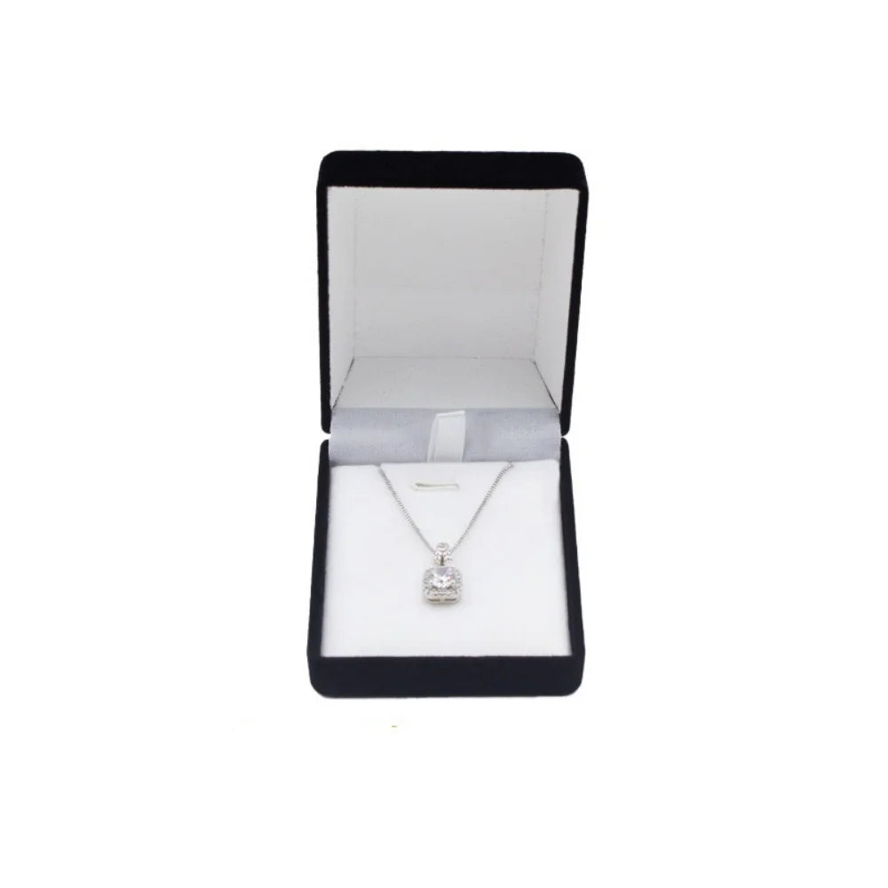 Square Velvet Necklace Box – Pendant Gift & Display Case