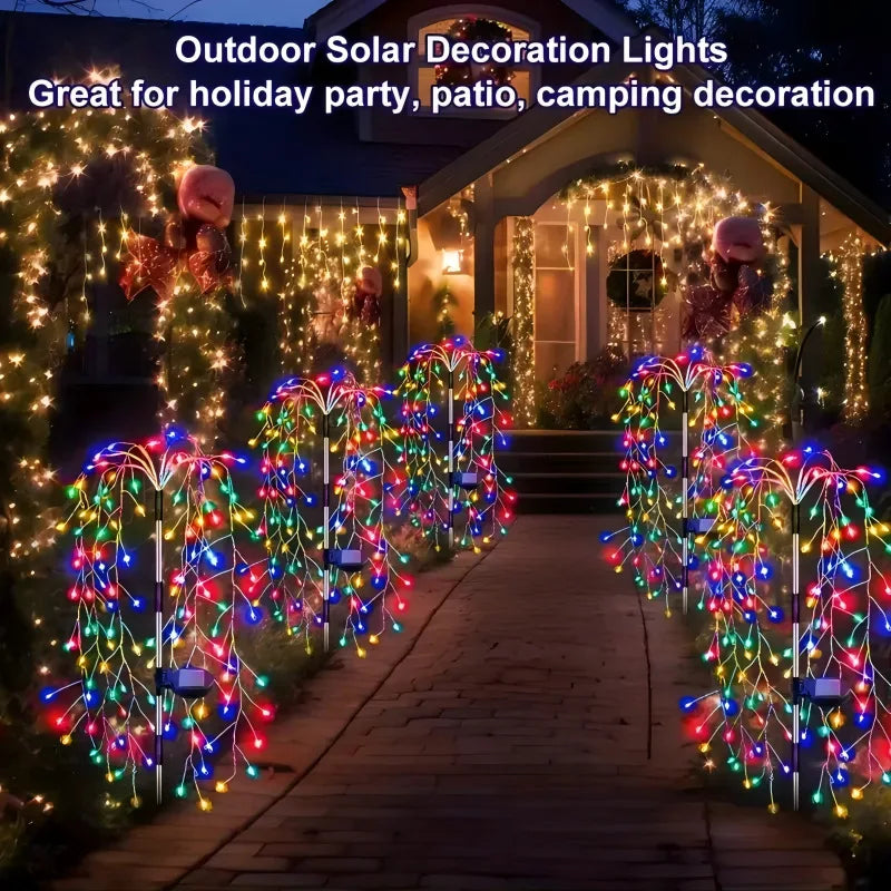 Solar-powered Ground Smoke Lamp LED Starry Sky Copper Wire Outdoor Waterproof Lawn and Courtyard Decorative Color Lamp Oasis Select