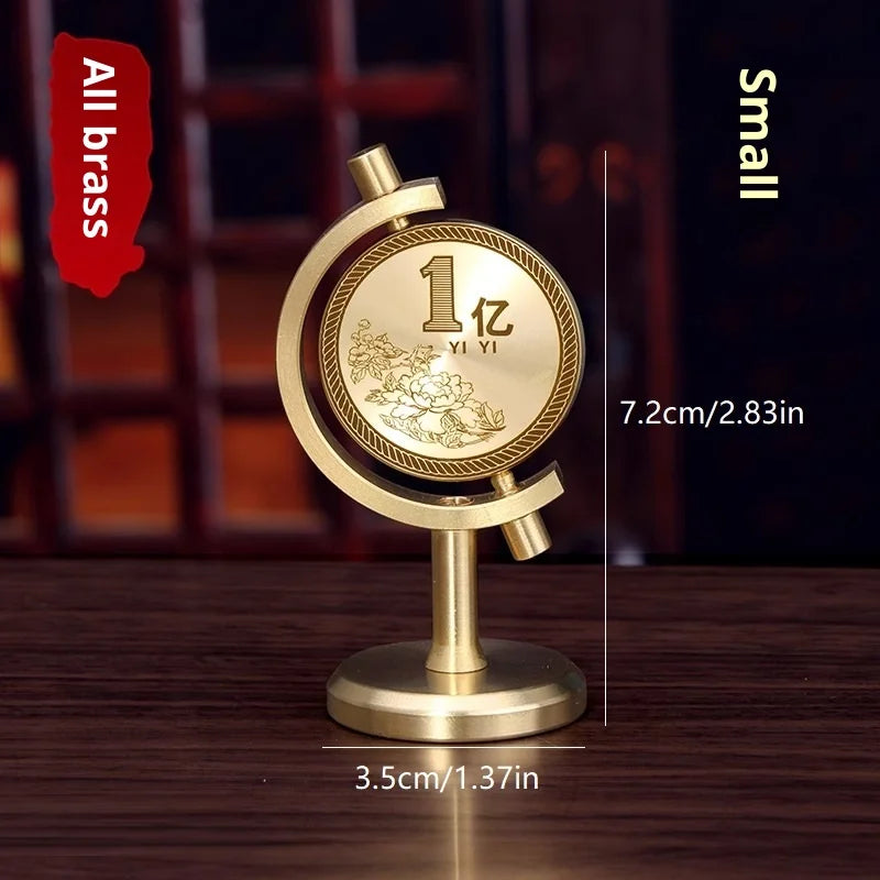 Brass 100 Million Small Target Spinning Desktop Light Stress Relief Office Living Room Decorative Craft Ornament Luxury Design Oasis Select S
