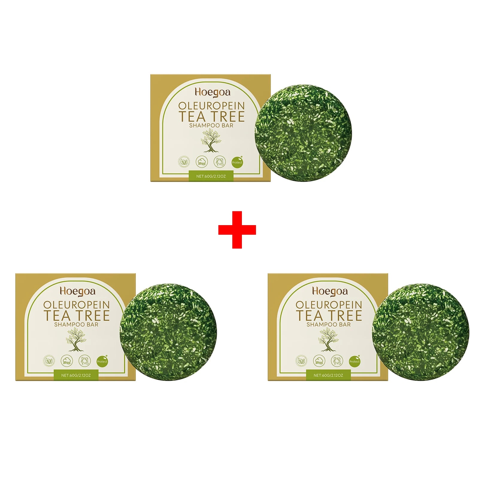 Oleuropein Tea Tree Shampoo Bar Oil Control Fluffy Hair Gentle Cleansing Scalp Nourishing Smooth Hair Strengthen Roots Hair Care Oasis Select 3pcs