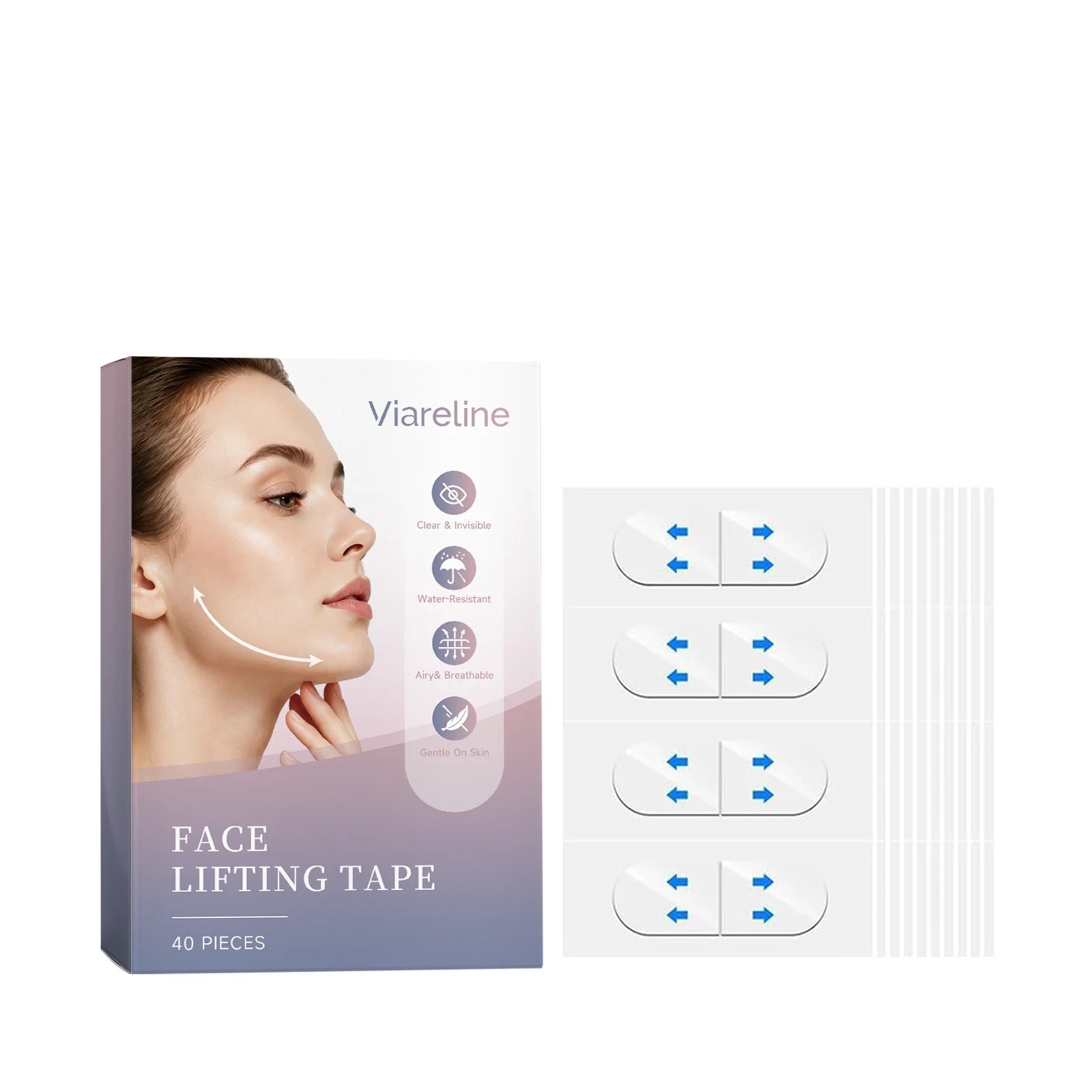 Waterproof Invisible Face Lifting Patch Breathable Clear Instant Oasis Select 40pcs
