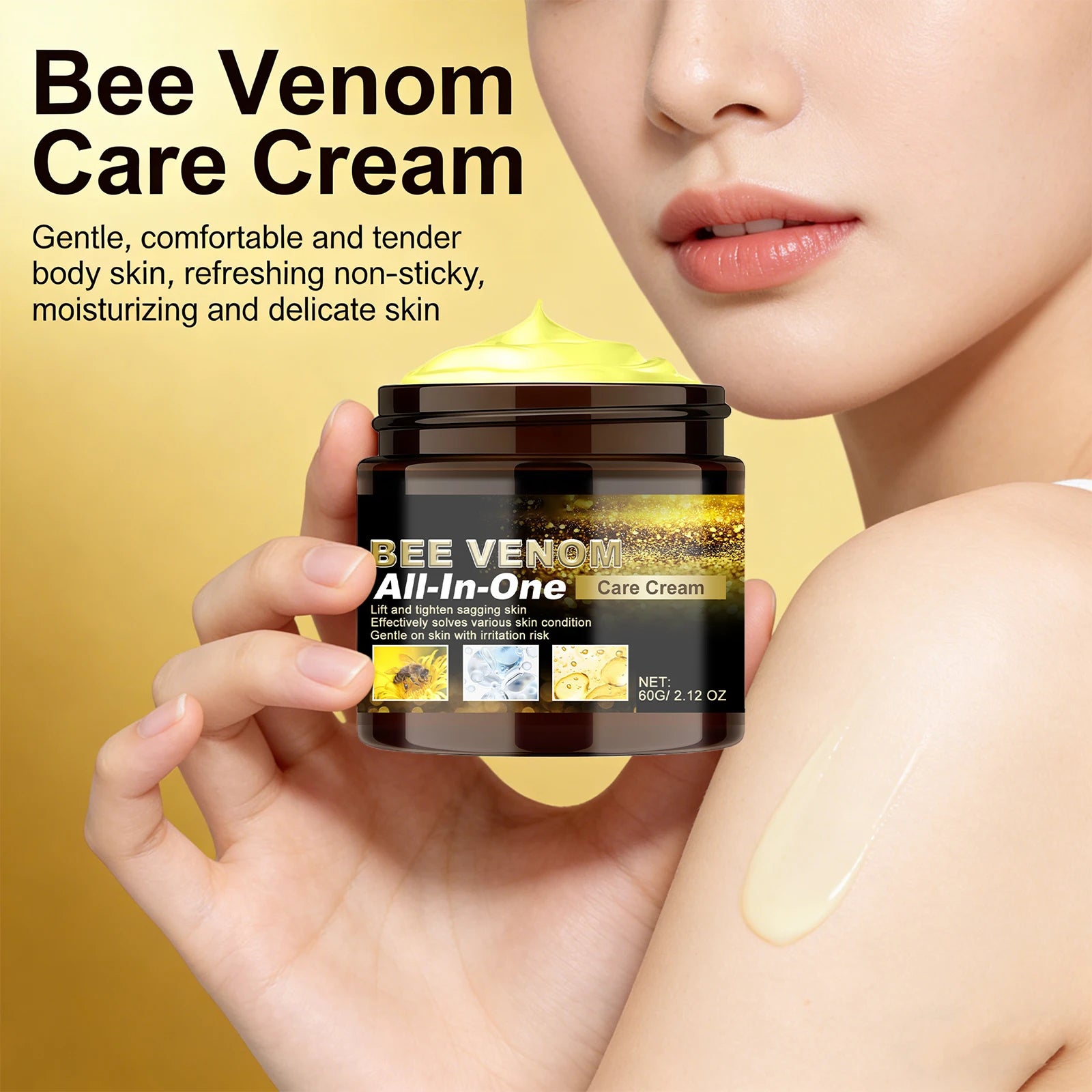 Bee Venom Care Cream Multi Effect All-in-One Lifting Tightening Cream Improve Sagging Skin Rejuvenation Repairing Skin Care 60g Oasis Select