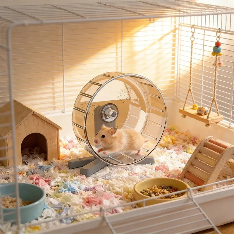 Hamster Exercise Wheel with Stand Large Running Wheel for Syrian Hamsters & Gerbils Pet Toy Cage Accessory Oasis Select