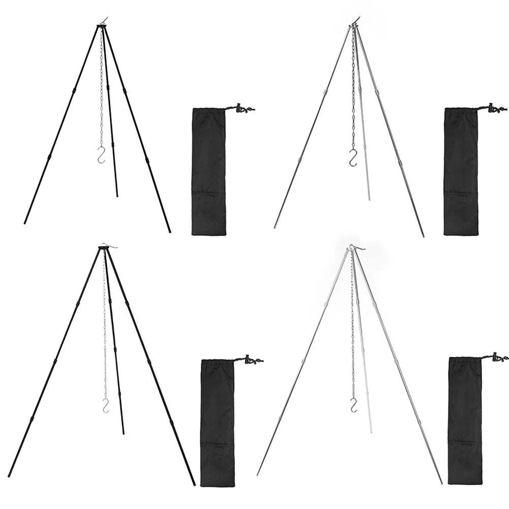 Camping Bonfire Tripod – Aluminum Alloy Detachable Stand Campfire Cooking Tripod Oasis Select