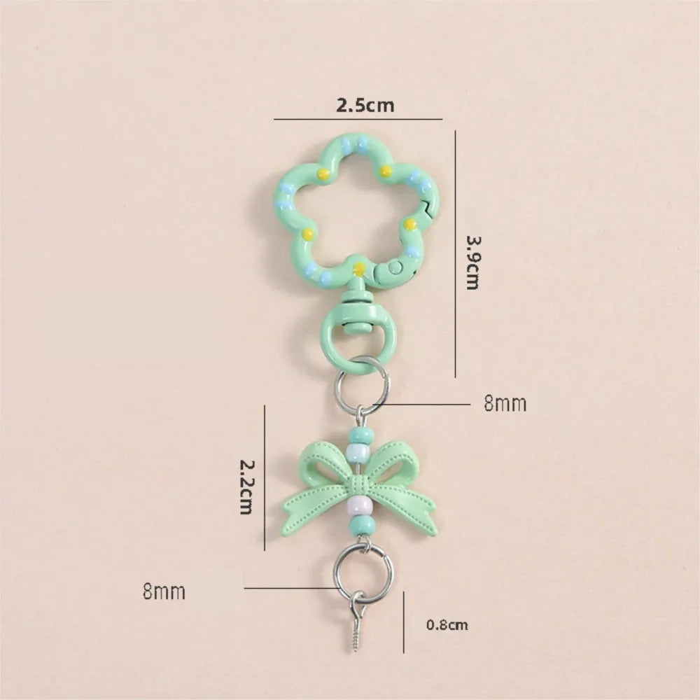 5pcs Candy Color Metal Metal Lanyard Snap Hook Lobster Clasp Bow Charms with Screw Eye Pins for DIY Keychain Crafts Jewelry Make Oasis Select