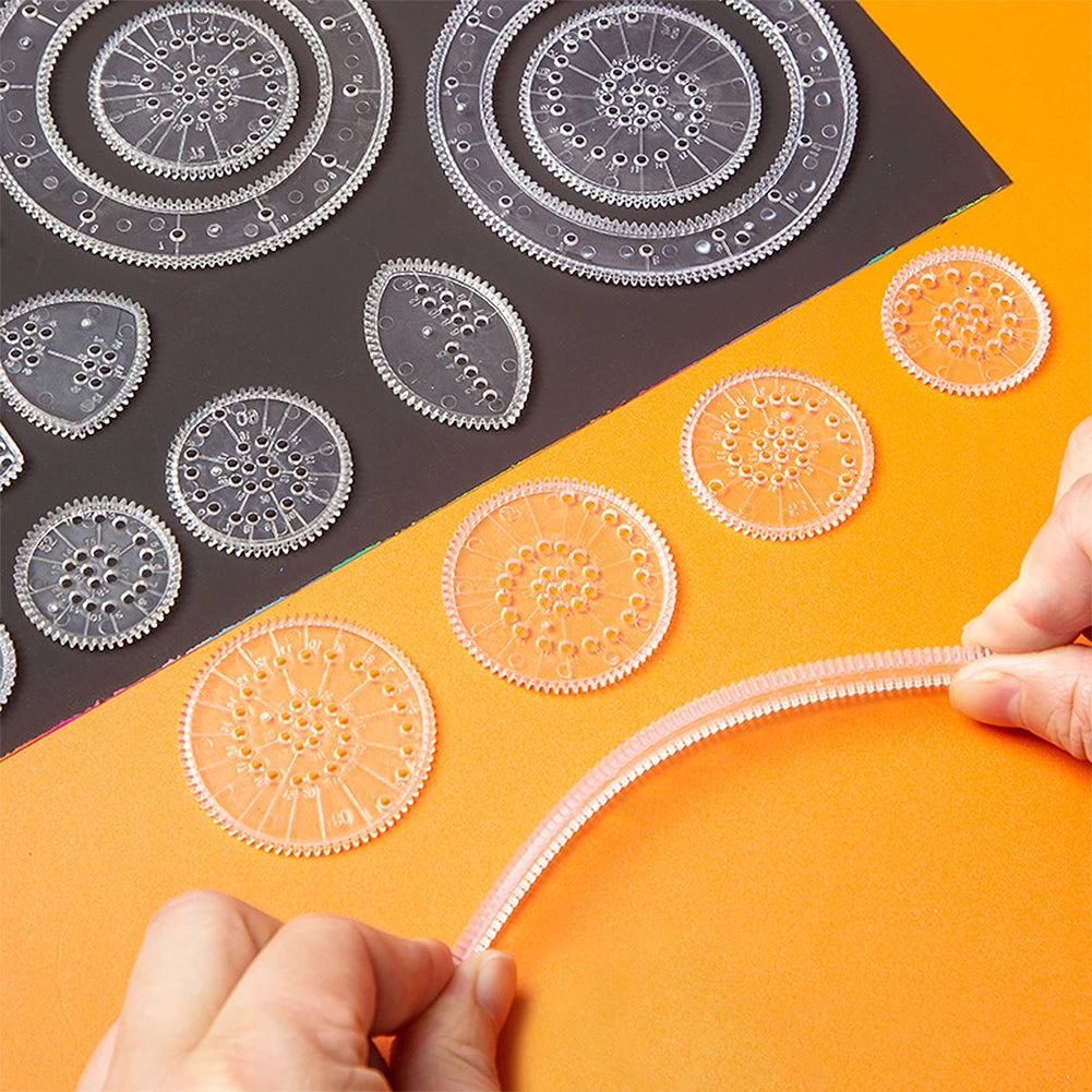22-Piece Spirograph Ruler Set – Geometric Drawing Art Tool Kit