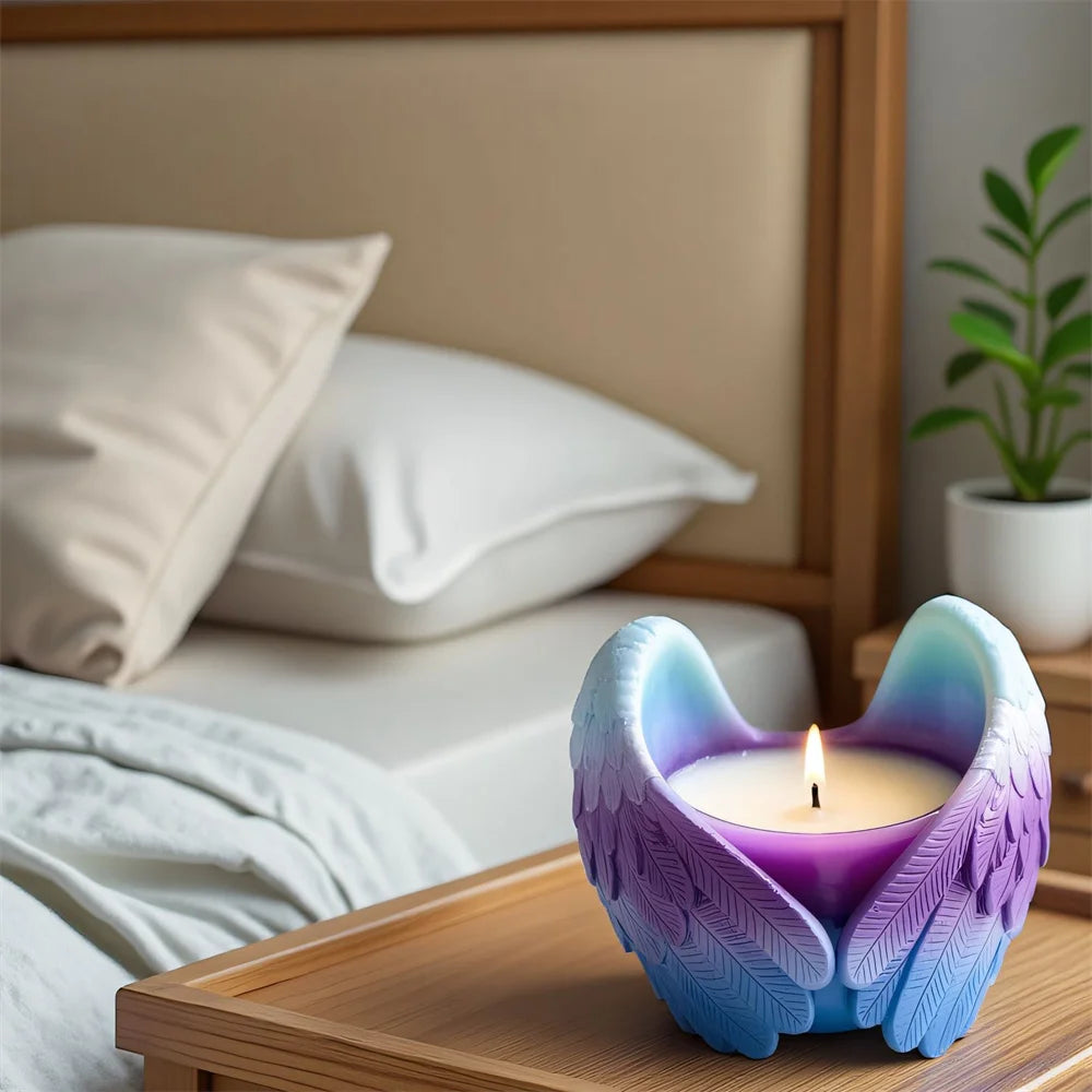 Angel Wings Silicone Mold DIY Gypsum Flowerpot Mould Wings Candle Holder Molds Succulent Flower Pot Concrete Storage Jar Moulds Oasis Select