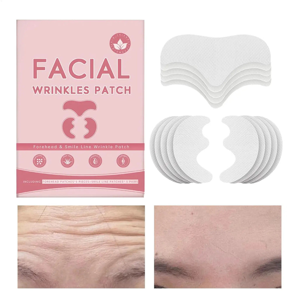 5pcs Forehead Patches 5pcs Smile Line Patches Face Lifting Firming Sticker Wrinkle Removal Patch Anti-Wrinkle Lift Up Tape Oasis Select