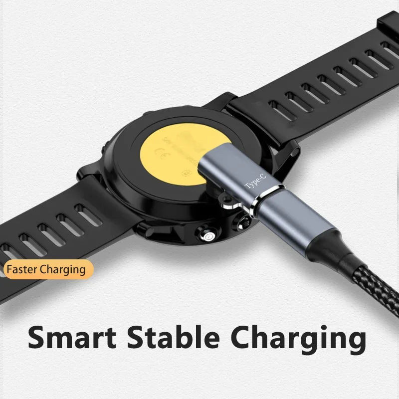 USB-C/Micro/Lightning to 4-Pin Charger Adapter for Garmin Watch Charging Adapter Oasis Select
