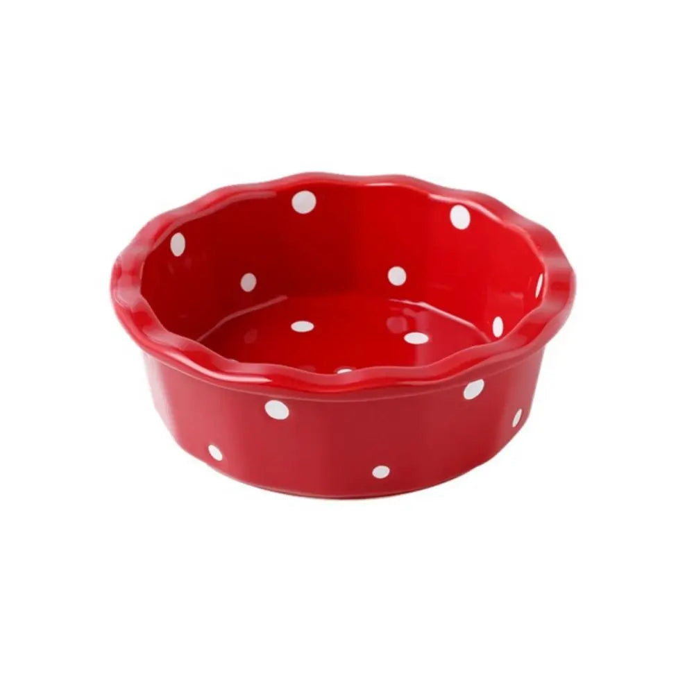 Anti-Tip Ceramic Cat & Dog Food Bowl | Wave Dot Feeder