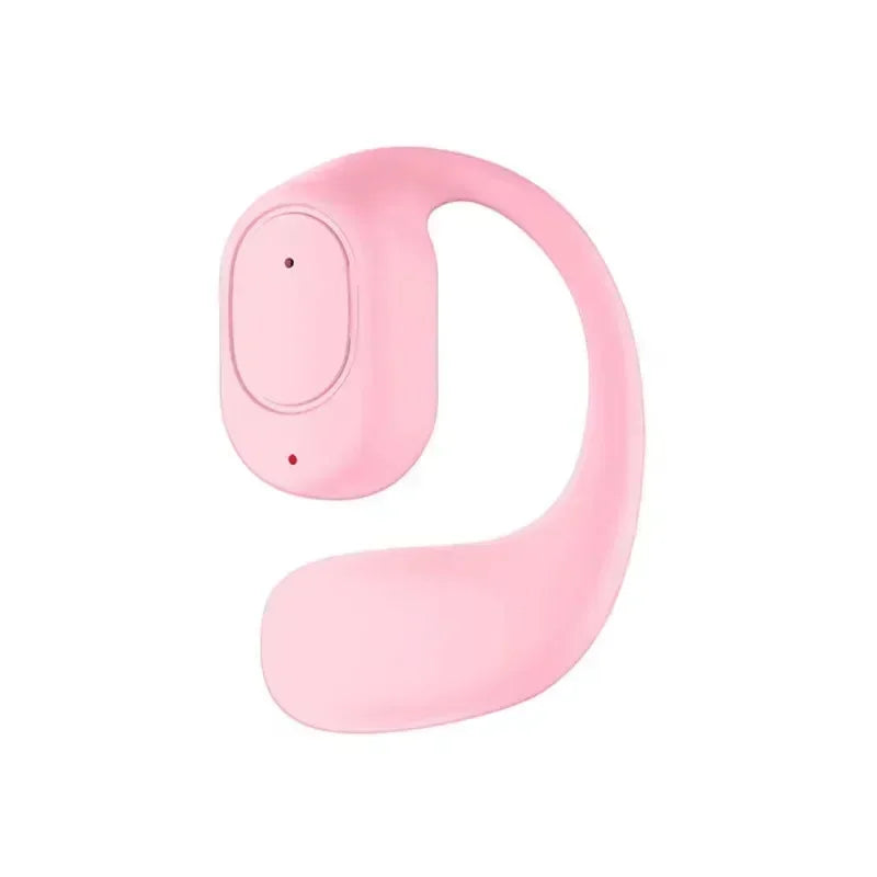 KY2 Single Wireless Earphones Air Conduction OWS Headphone HiFi Ear-Hook Music Sports Noise Cancel Headset For All Smartphones Oasis Select Pink