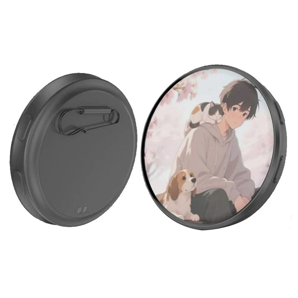 Anime Dynamic Digital Display Badge – 1.7" HD Touch Screen Pin