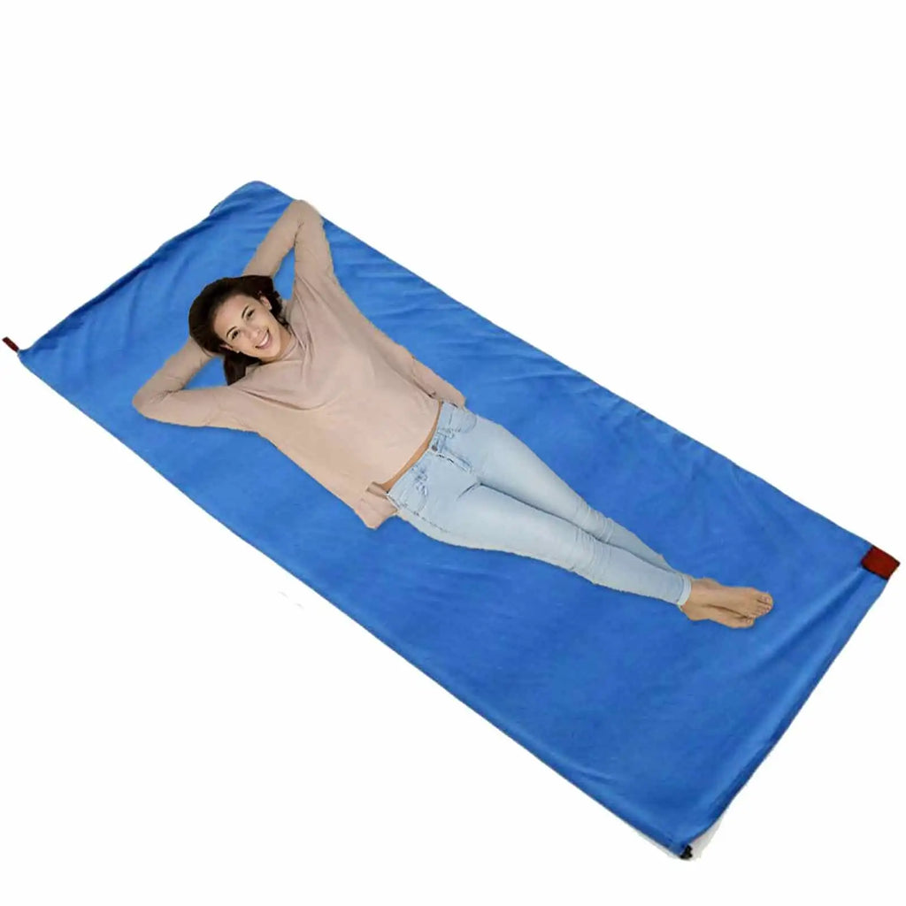 Camping Sleeping Bags Liner Portable Ultralight Fleece Sleeping Bag Warm Liner Camp Tent Bed Mat For Backpacking Camp Supplies Oasis Select