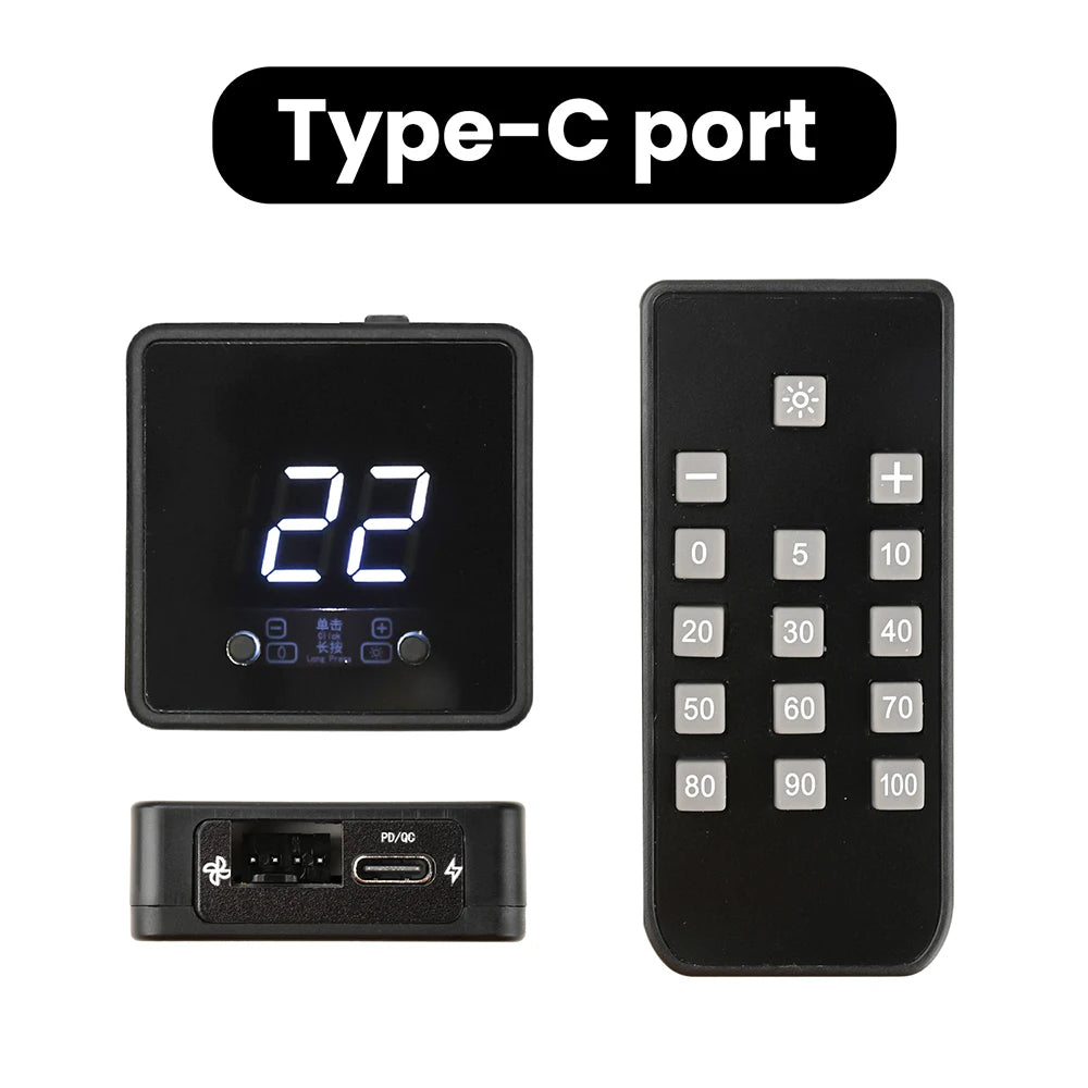 4Pin Fan PWM Speed Controller Digital Display Remote Control DC 24V 12V 5V Controller Gonvernor for DIY PC Cooling Oasis Select Type-C