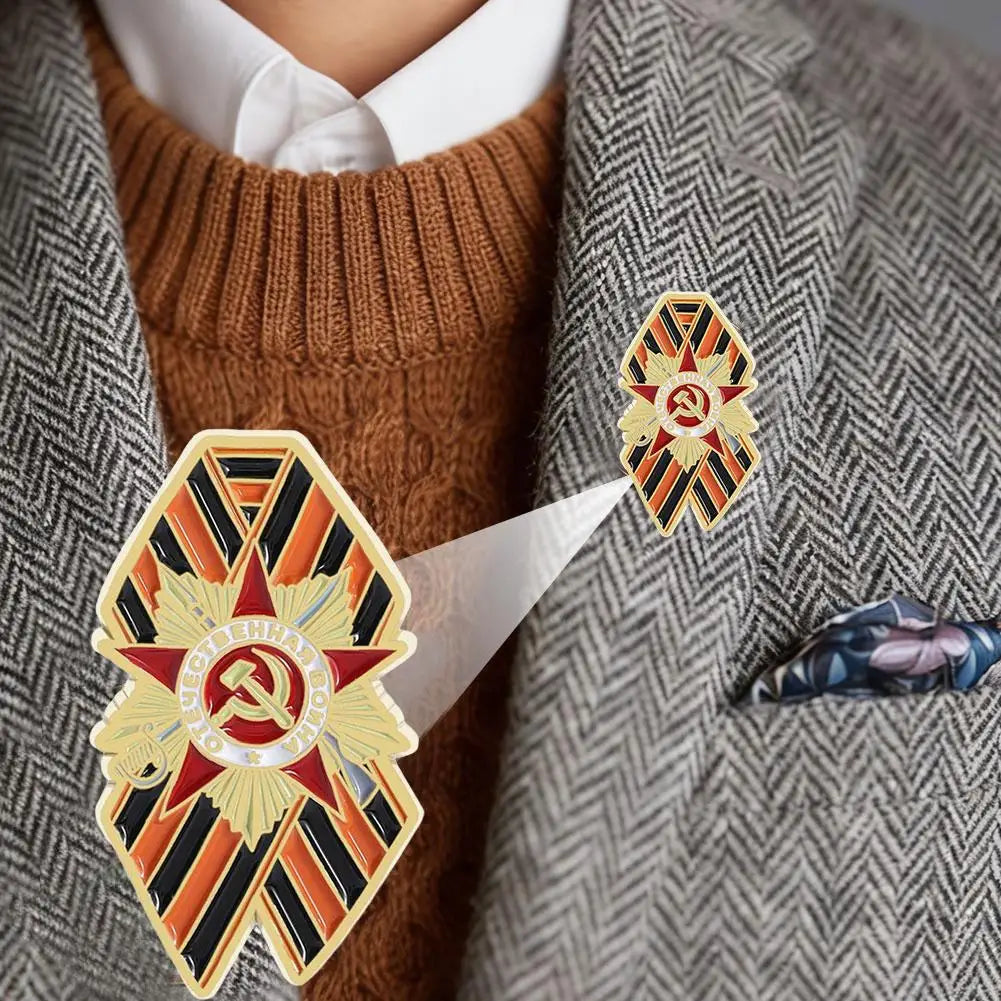 St. George Enamel Pin Brooch – Victory Day Memorial Badge