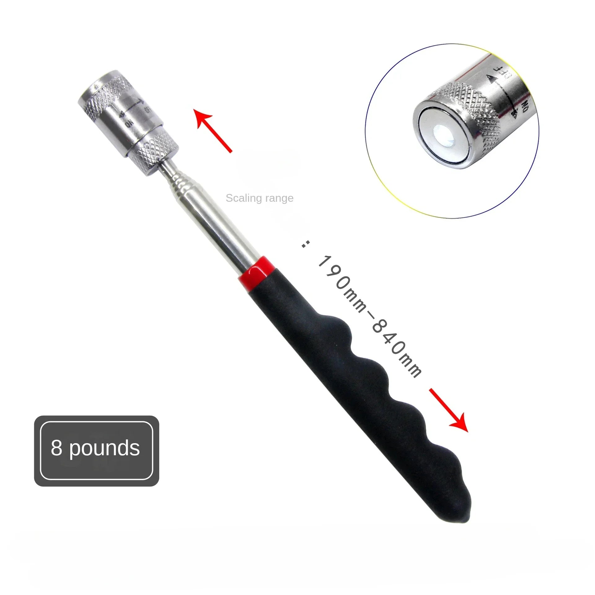 1/3/5PCS Telescopic Magnetic Pickup Tool with LED Light Extendable Metal Magnet Stick for Auto Repair and Metal Parts Retrieval Oasis Select 1PC 8LB With Light