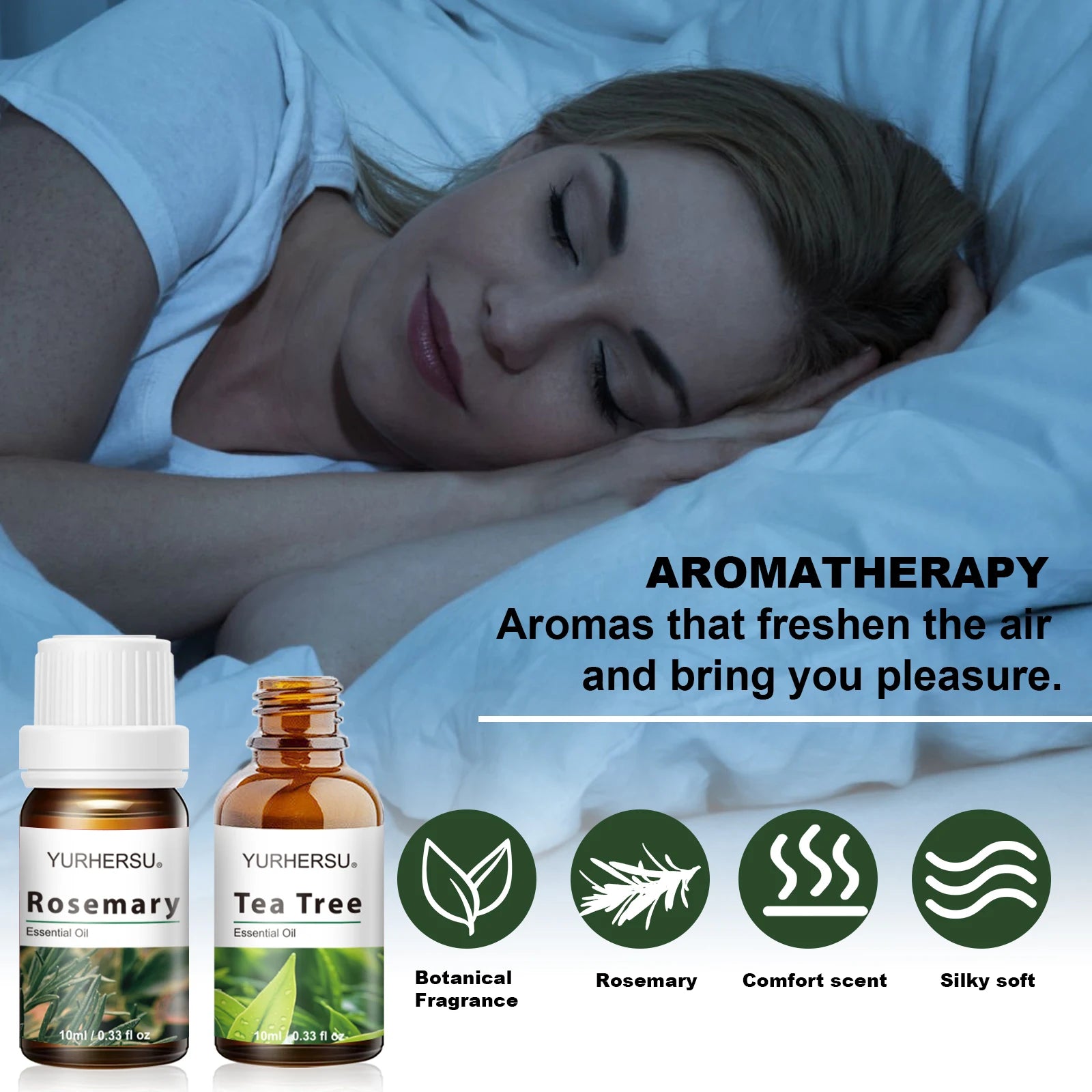Rose & Ylang Ylang Essential Oil Set – Diffuser & Massage