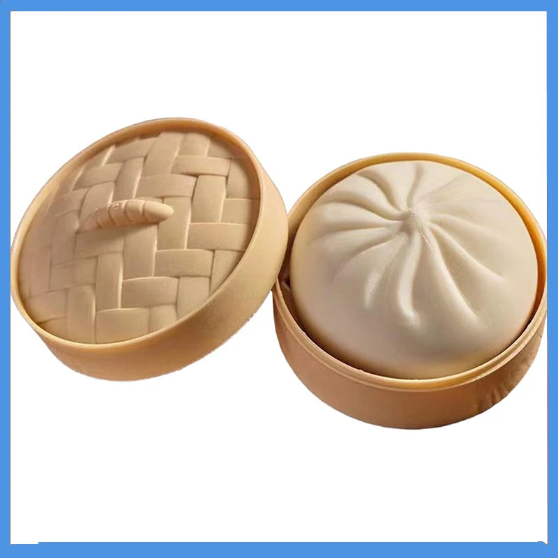 Colorful Dumpling Squishes Stress Balls Fidget Sensory Toys Simulation Food Squishies Bun with Steamer Squeeze Dough Ball Gifts Oasis Select C One Size