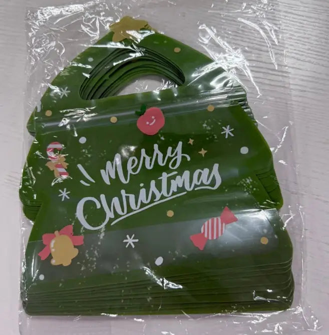 30Pcs Christmas Treat Bags, Elk Ziplock Goodie Bag, Resealable Xmas Tree Gift Bags, Elk Shaped Clear Cute Ziplock Bag For Candy, Oasis Select 30PCS