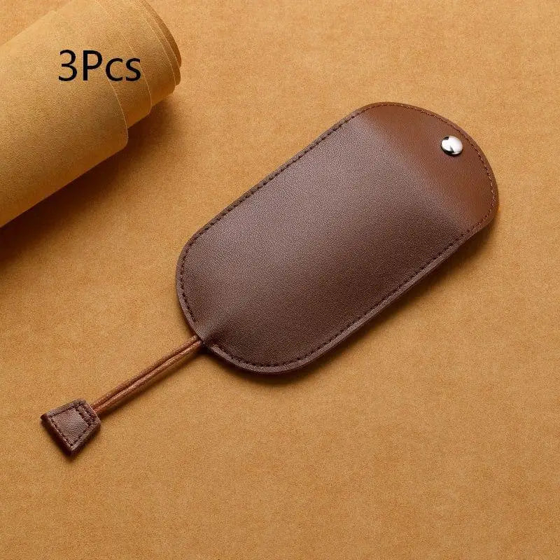 Retro Pull Out Key Holder PU Leather Key Case Portable Keychain Pouch Multi-Functional Mini Coin Purse For Men Women Daily Use Oasis Select 3PCS Brown